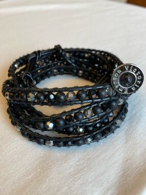 Victoria Emerson Black Five Layer Beaded Wrap Bracelet